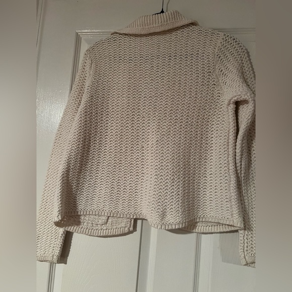 Talbots Cotton Knit Cropped Cardigan Ivory - Picture 6 of 8